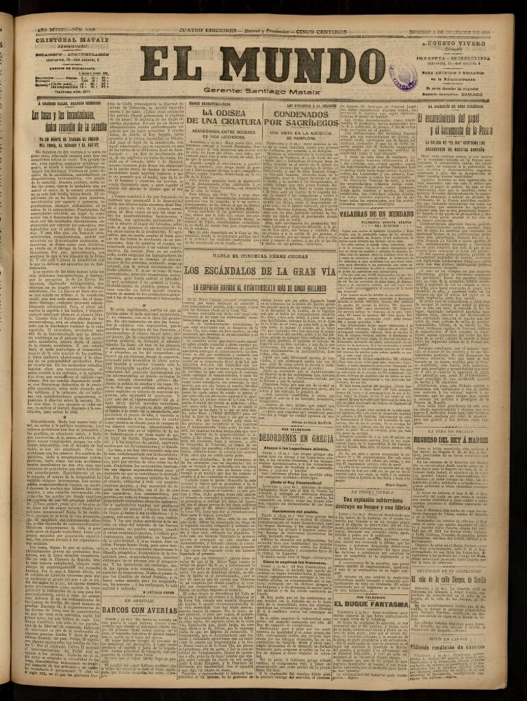 Miniatura de El Mundo del 3 de diciembre de 1916