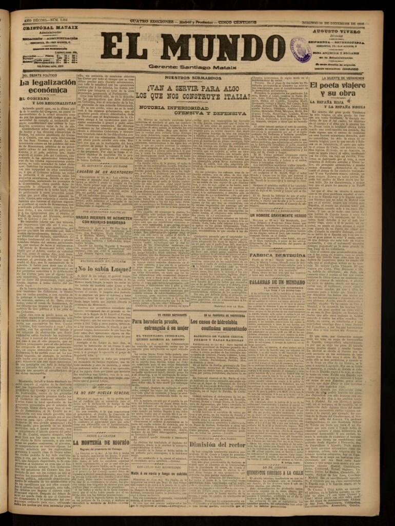 Miniatura de El Mundo del 10 de diciembre de 1916