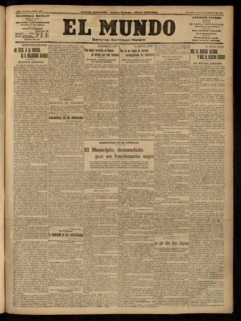 Miniatura de El Mundo del 15 de diciembre de 1916