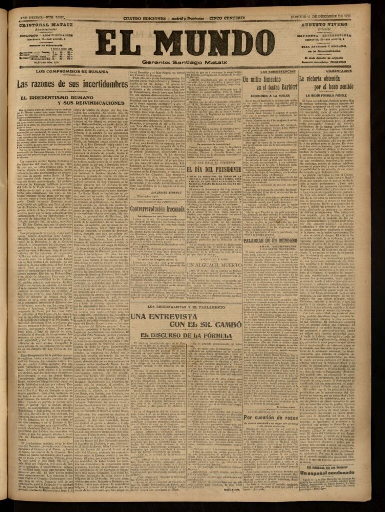 Miniatura de El Mundo del 17 de diciembre de 1916