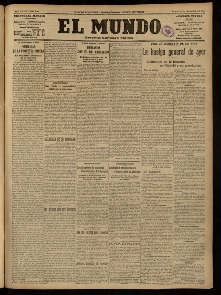 Miniatura de El Mundo del 19 de diciembre de 1916