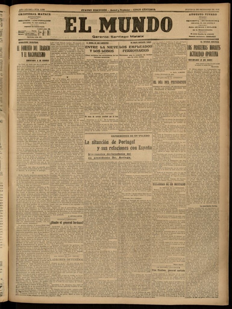 Miniatura de El Mundo del 21 de diciembre de 1916