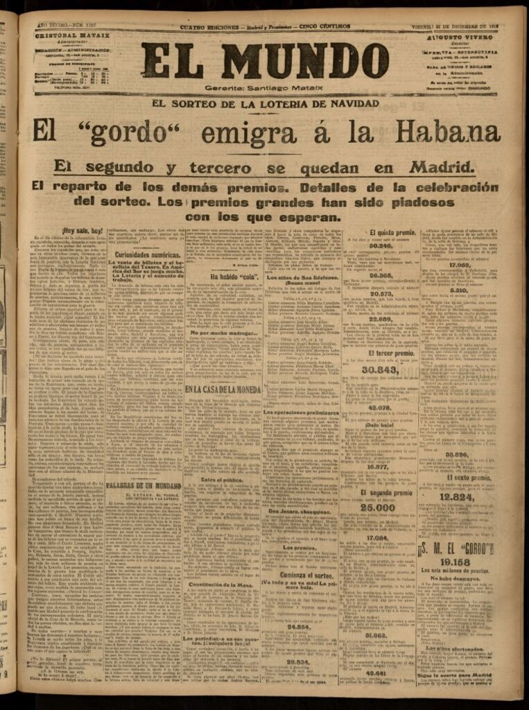 Miniatura de El Mundo del 22 de diciembre de 1916