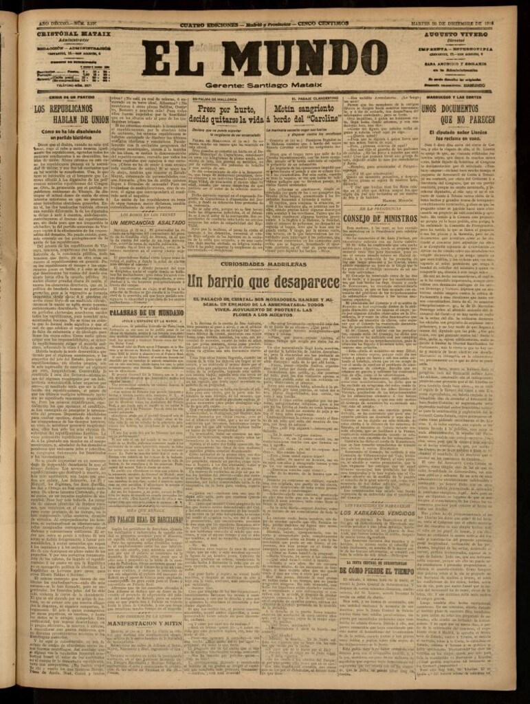 Miniatura de El Mundo del 26 de diciembre de 1916