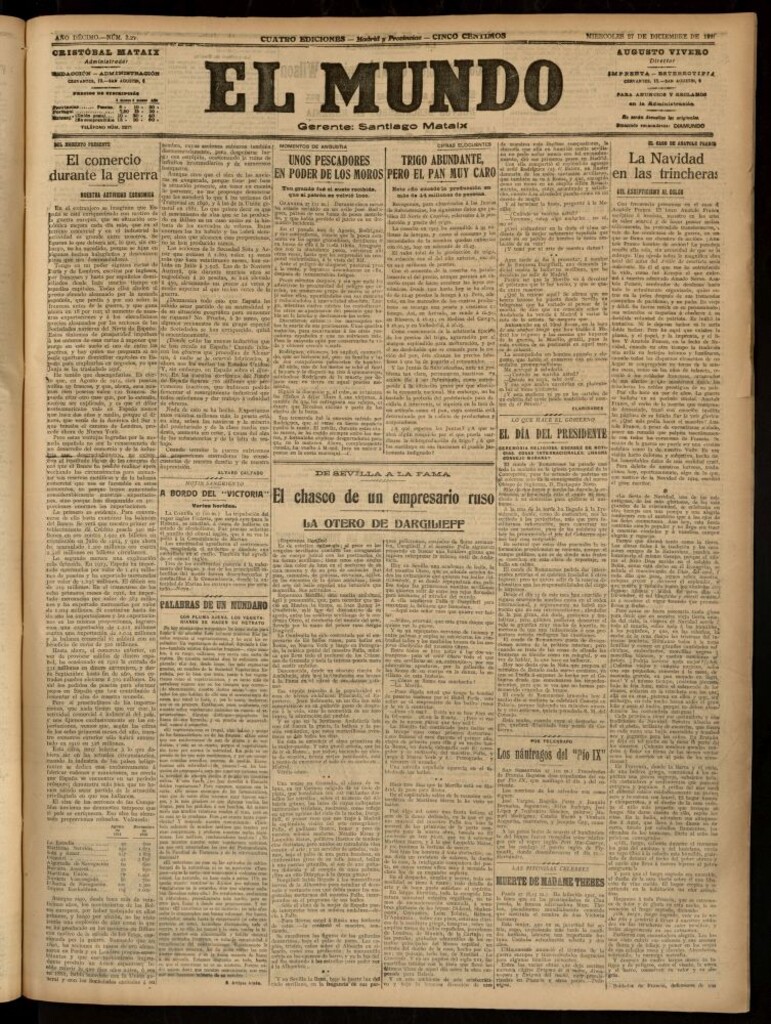 Miniatura de El Mundo del 27 de diciembre de 1916