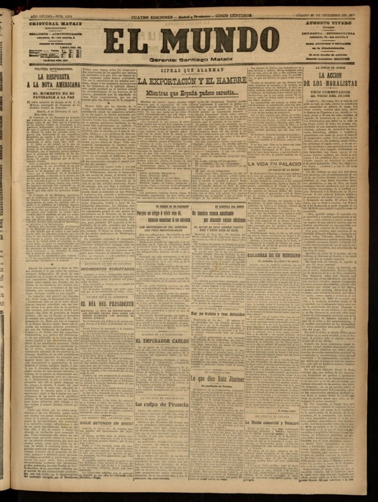 Miniatura de El Mundo del 30 de diciembre de 1916