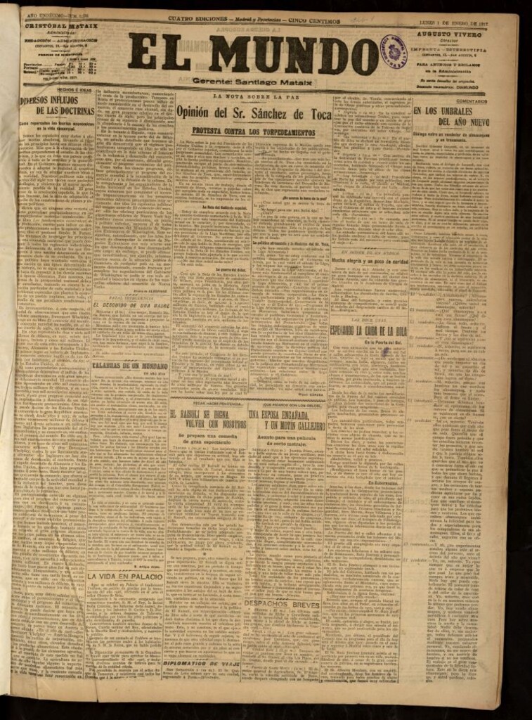 Miniatura de El Mundo del 1 de enero de 1917
