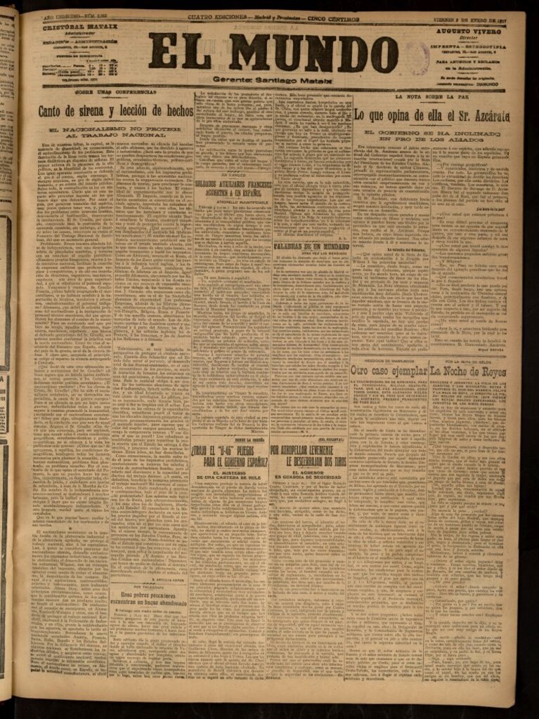Miniatura de El Mundo del 5 de enero de 1917