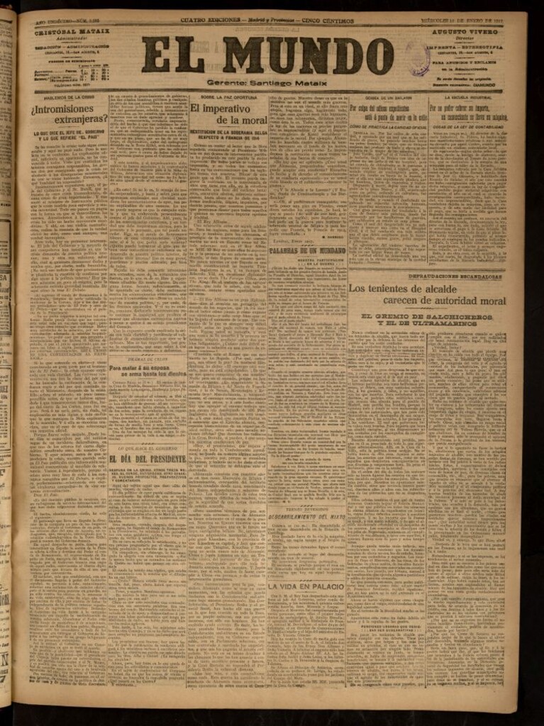 Miniatura de El Mundo del 10 de enero de 1917
