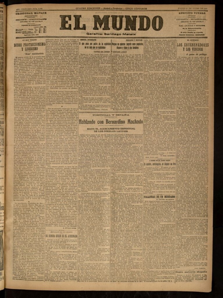 Miniatura de El Mundo del 11 de enero de 1917