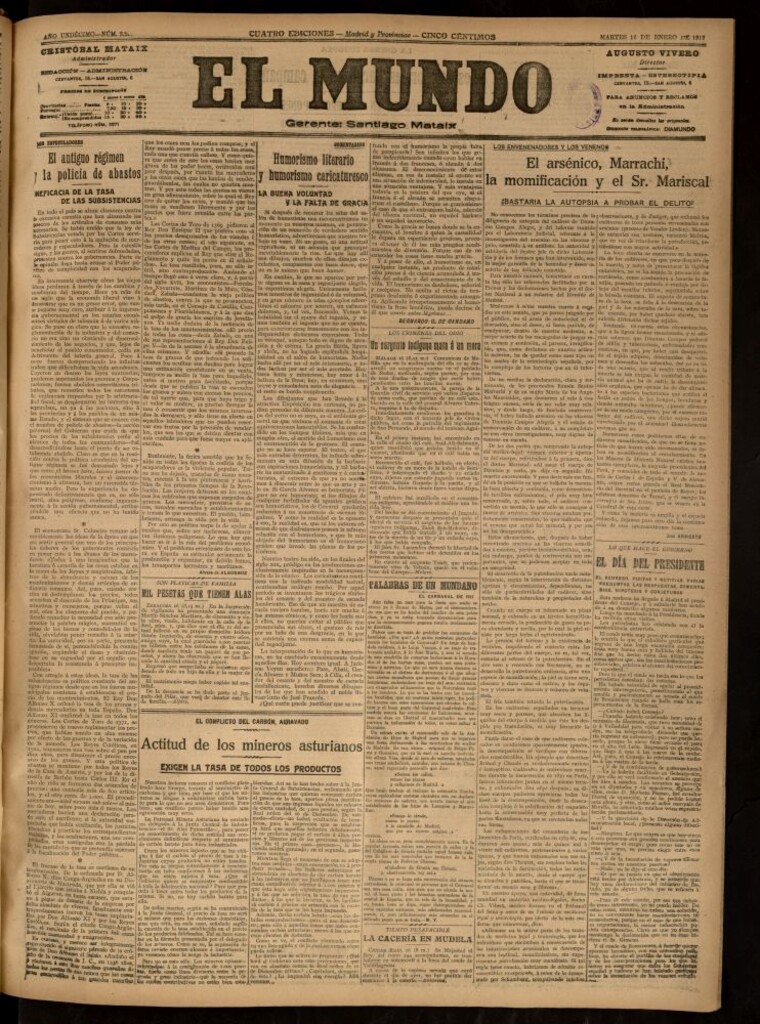 Miniatura de El Mundo del 16 de enero de 1917
