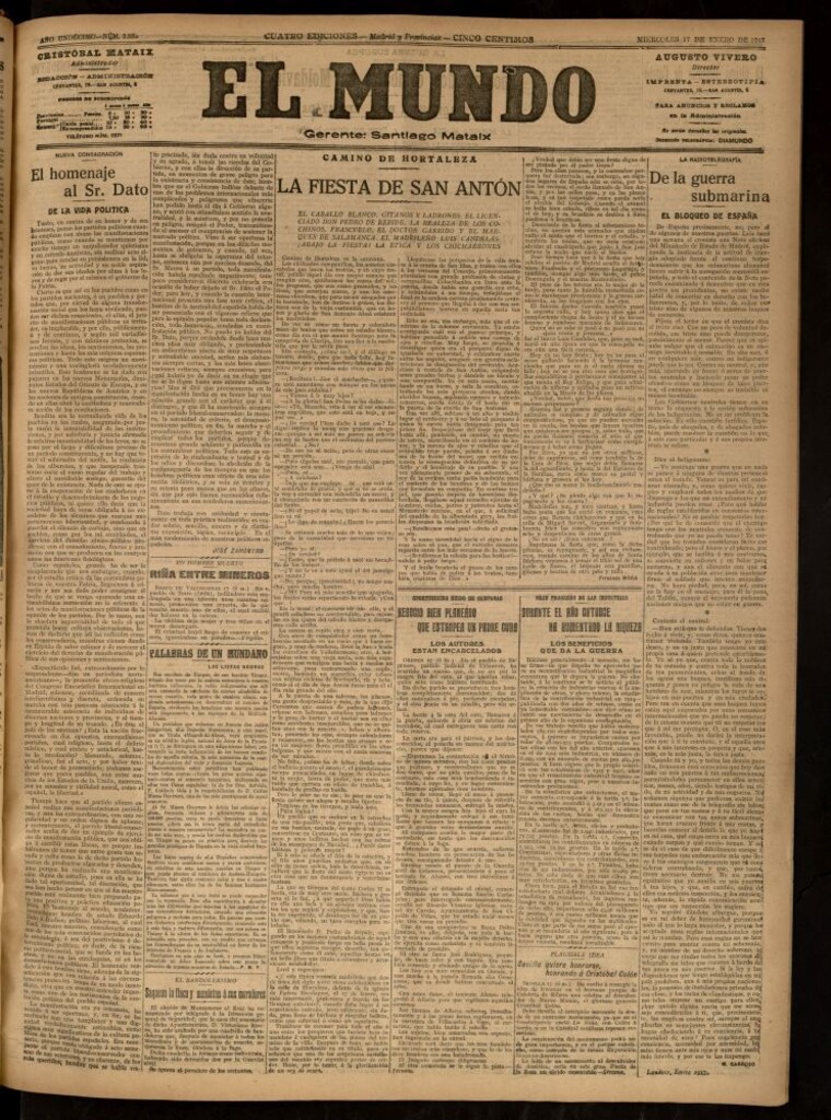 Miniatura de El Mundo del 17 de enero de 1917