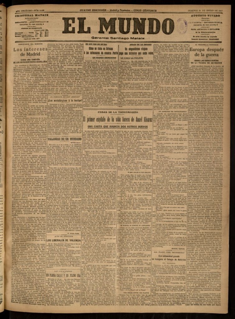 Miniatura de El Mundo del 21 de enero de 1917