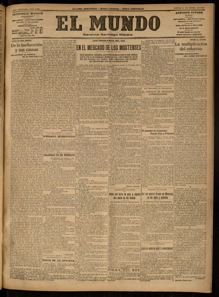 Miniatura de El Mundo del 25 de enero de 1917