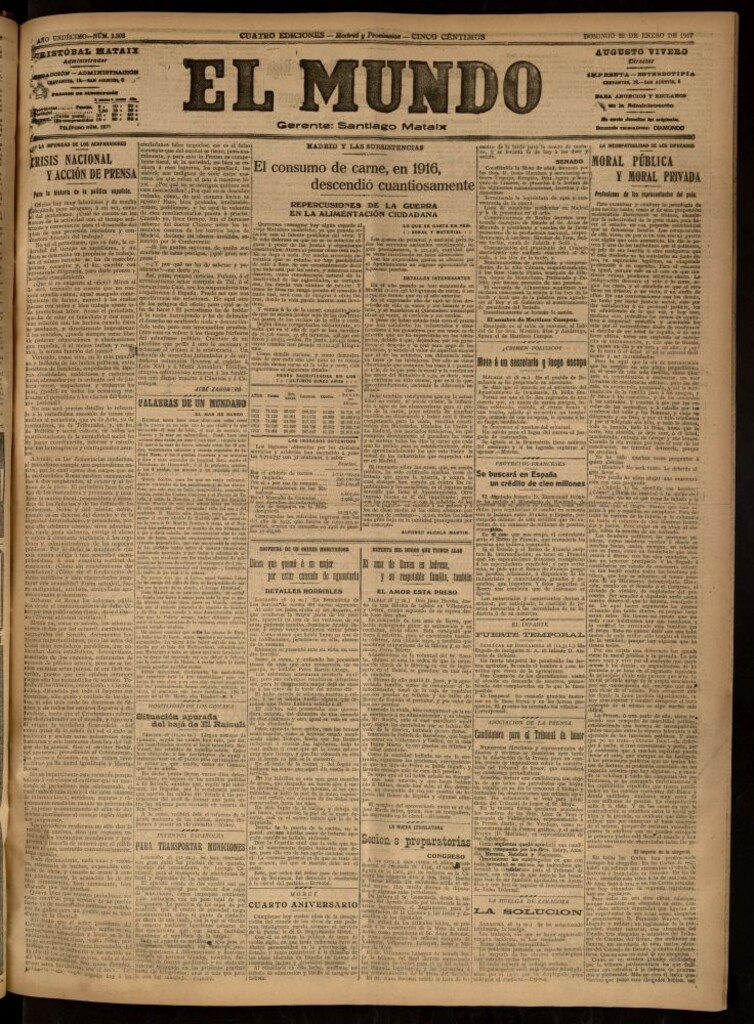 Miniatura de El Mundo del 28 de enero de 1917
