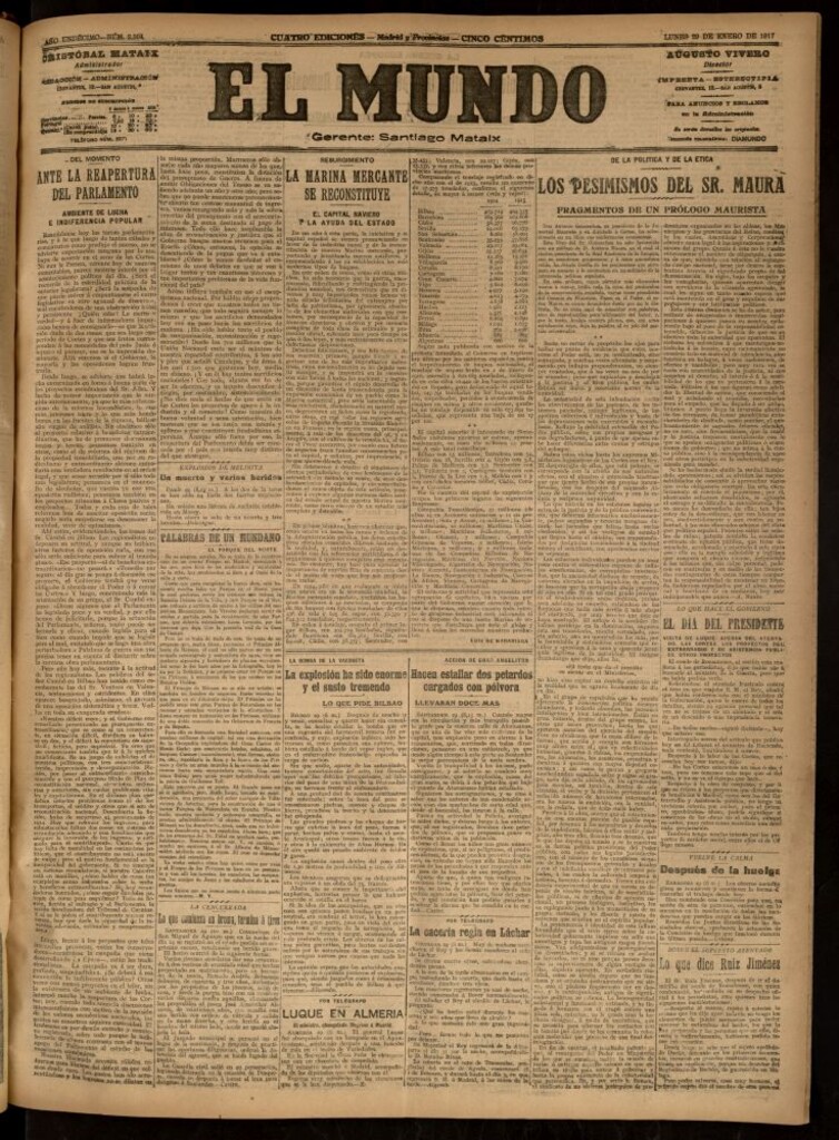 Miniatura de El Mundo del 29 de enero de 1917