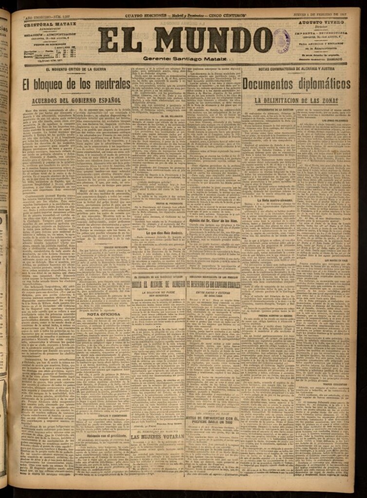 Miniatura de El Mundo del 1 de febrero de 1917