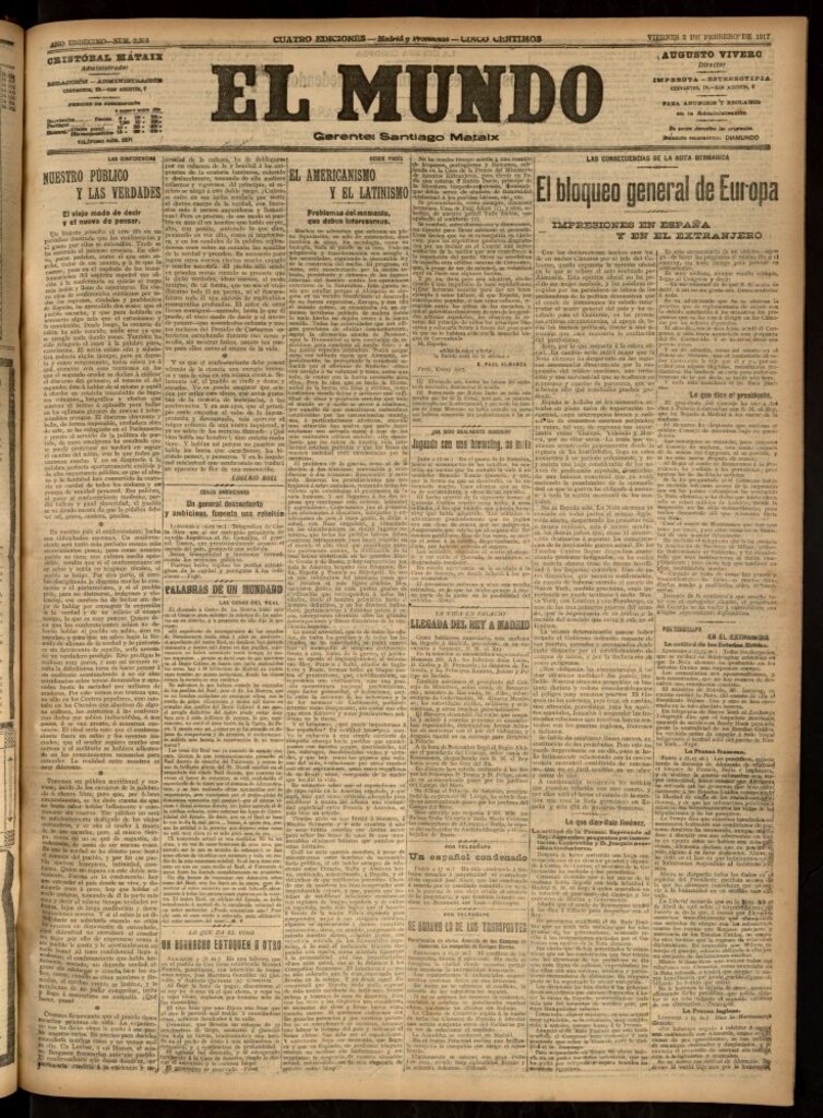 Miniatura de El Mundo del 2 de febrero de 1917