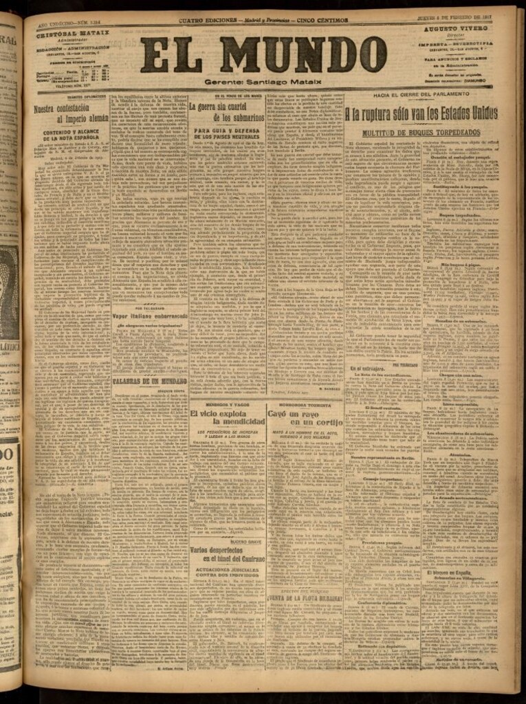 Miniatura de El Mundo del 8 de febrero de 1917