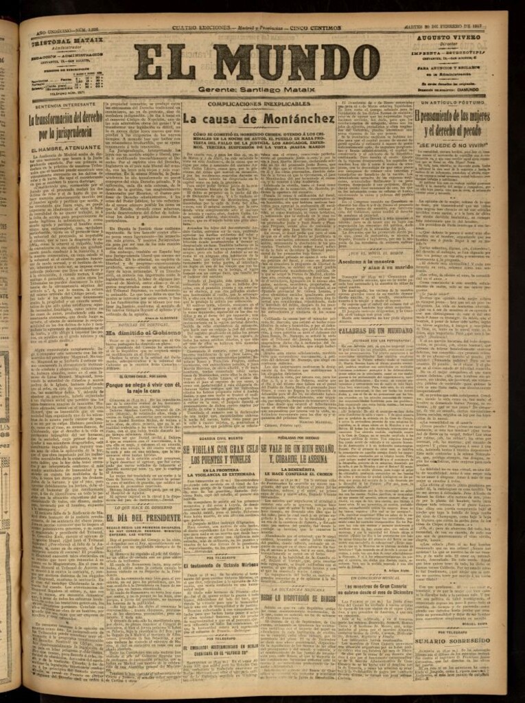 Miniatura de El Mundo del 20 de febrero de 1917