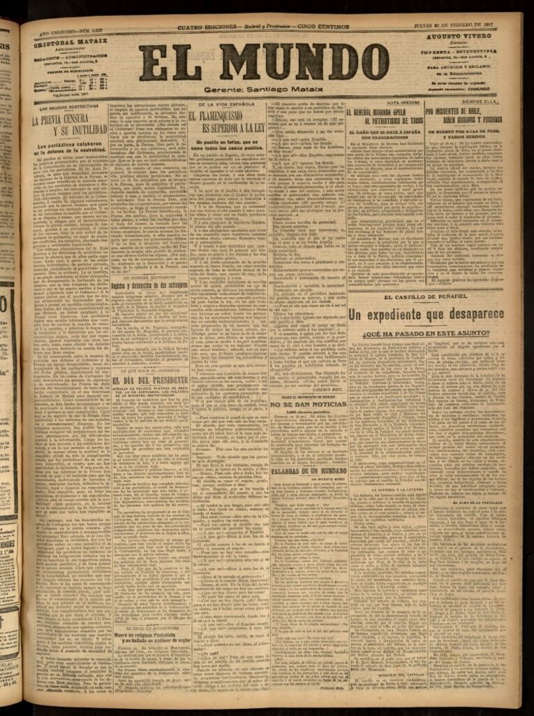 Miniatura de El Mundo del 22 de febrero de 1917