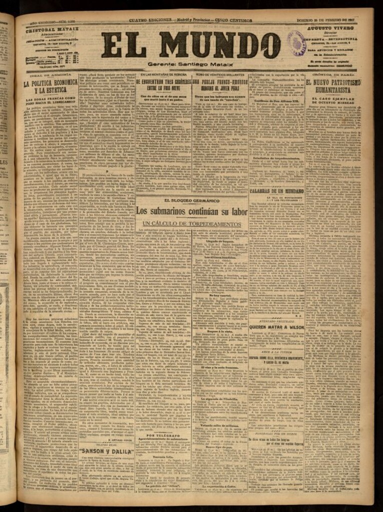 Miniatura de El Mundo del 25 de febrero de 1917