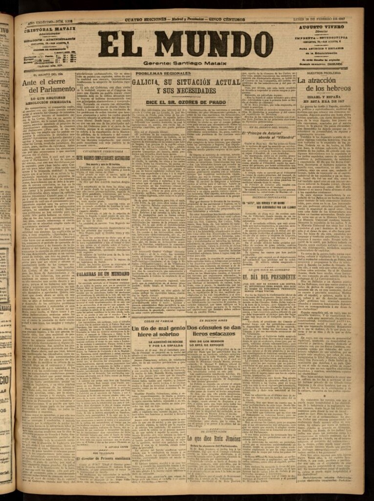 Miniatura de El Mundo del 26 de febrero de 1917