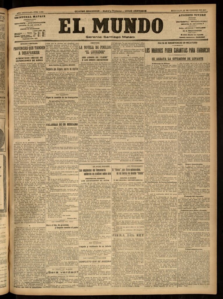Miniatura de El Mundo del 28 de febrero de 1917