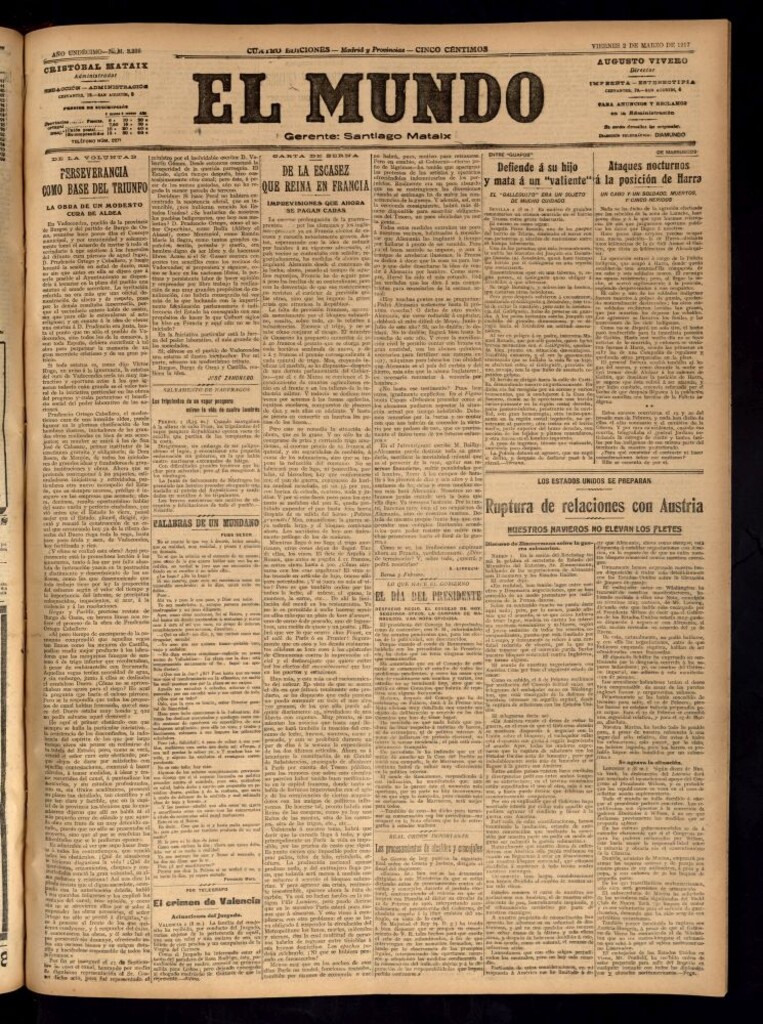 Miniatura de El Mundo del 2 de marzo de 1917