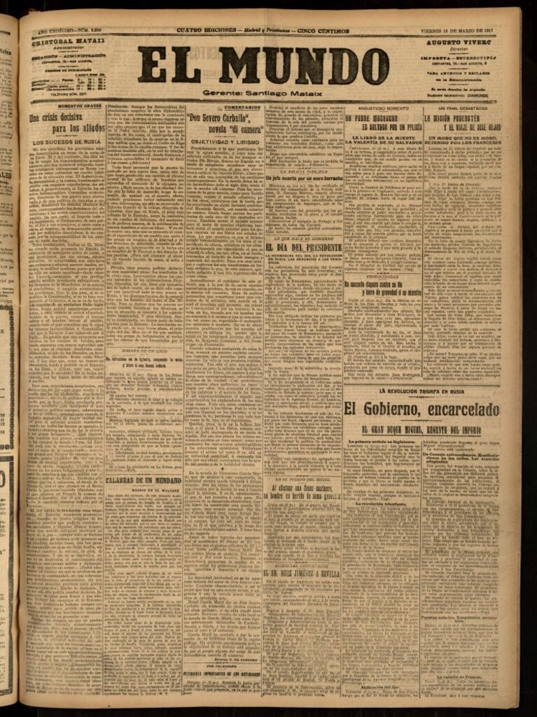 Miniatura de El Mundo del 16 de marzo de 1917