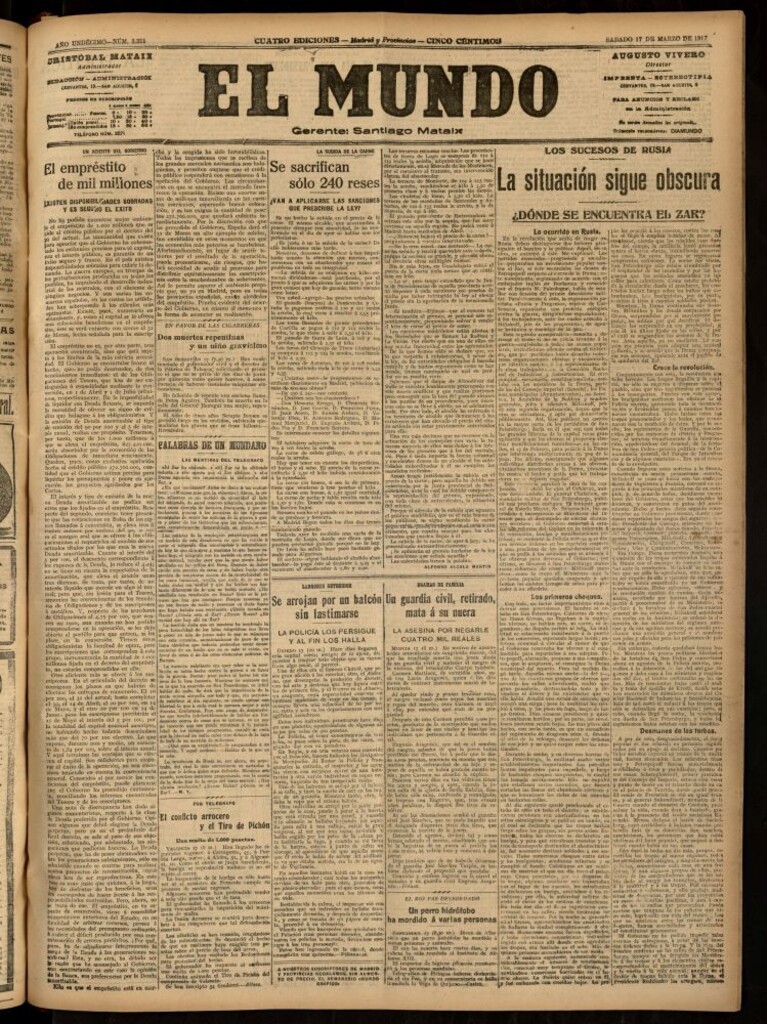 Miniatura de El Mundo del 17 de marzo de 1917