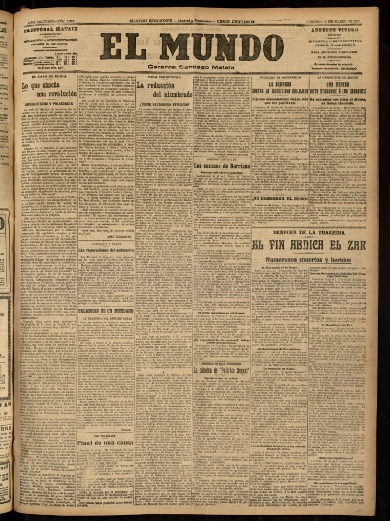 Miniatura de El Mundo del 18 de marzo de 1917