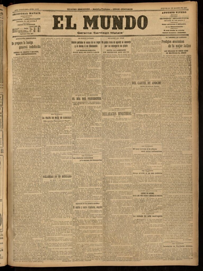 Miniatura de El Mundo del 22 de marzo de 1917