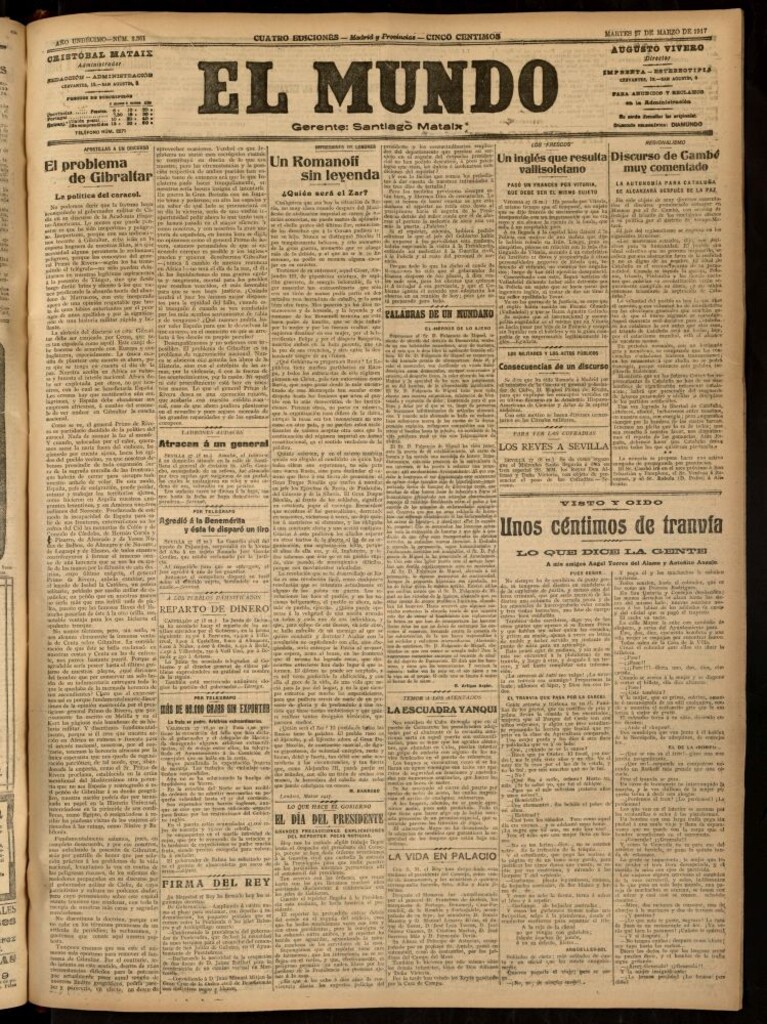 Miniatura de El Mundo del 27 de marzo de 1917