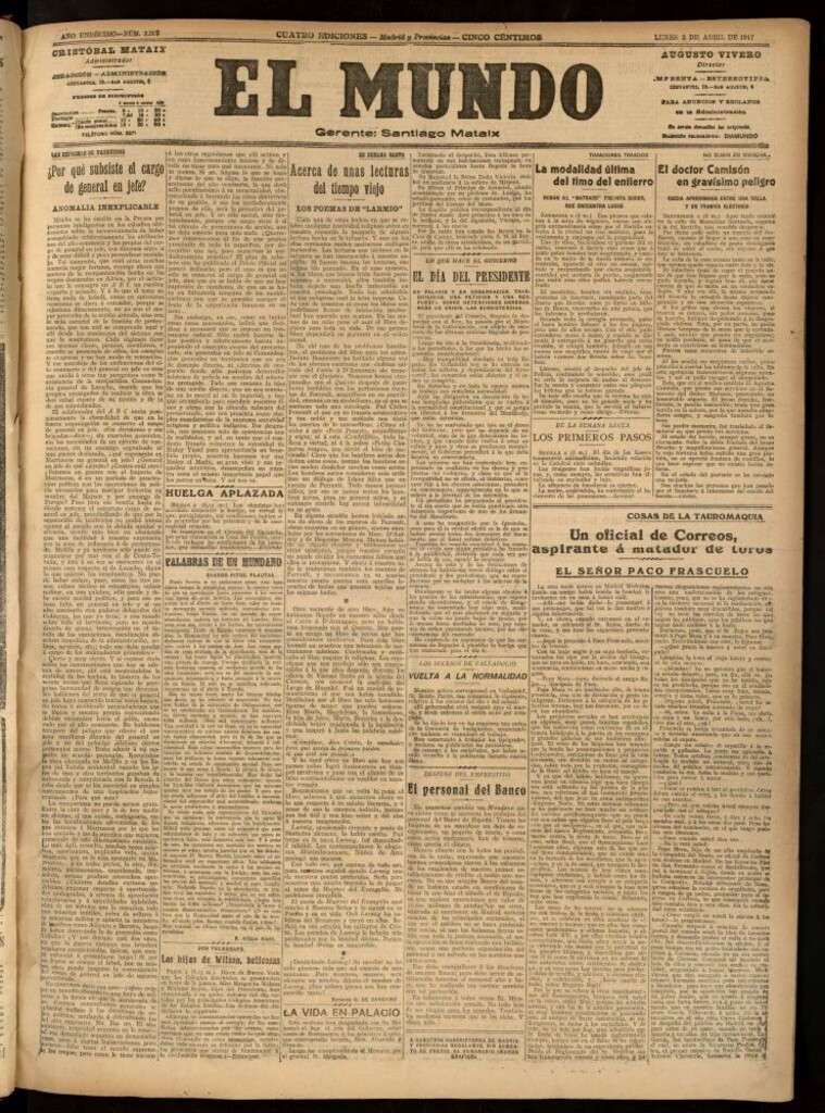 Miniatura de El Mundo del 2 de abril de 1917