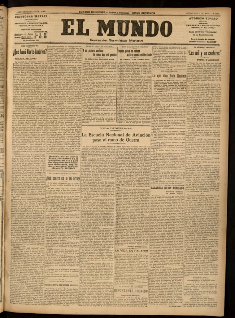 Miniatura de El Mundo del 4 de abril de 1917