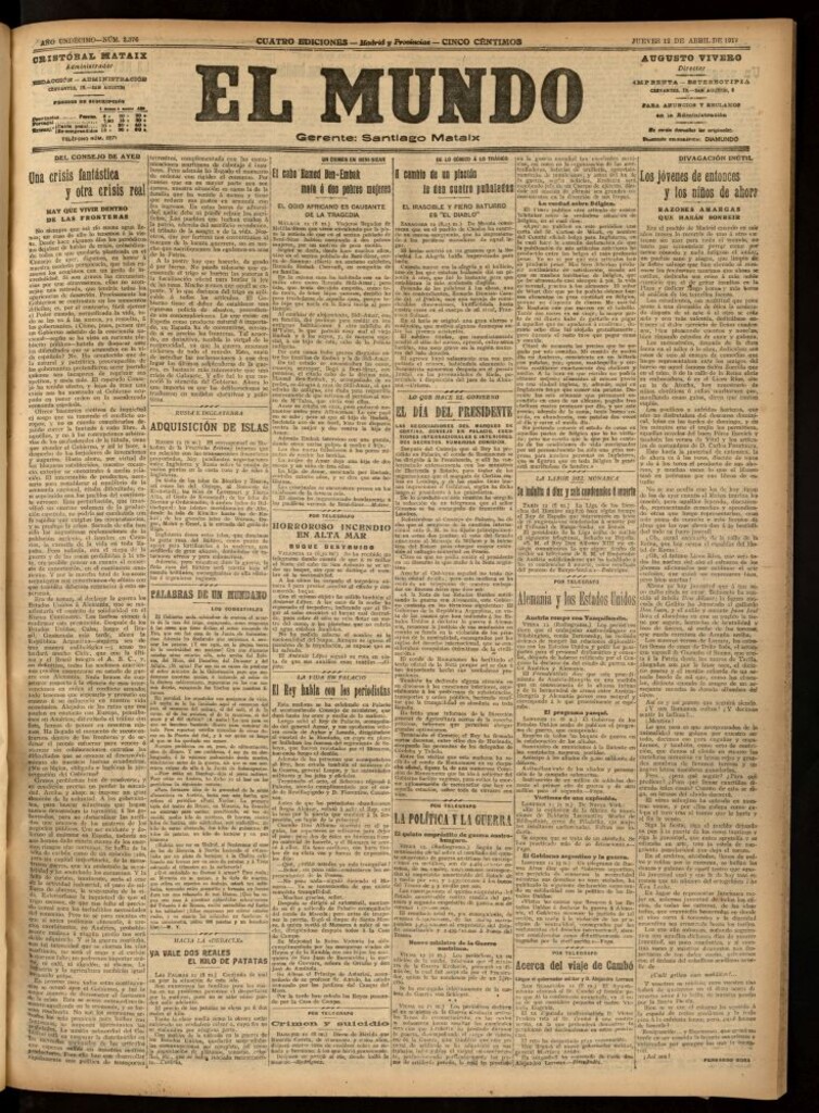 Miniatura de El Mundo del 12 de abril de 1917