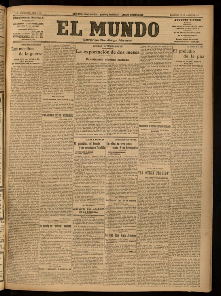 Miniatura de El Mundo del 15 de abril de 1917