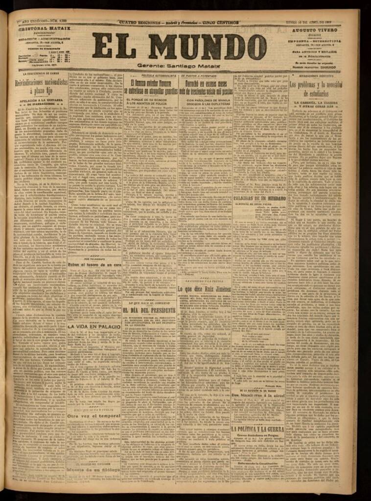 Miniatura de El Mundo del 16 de abril de 1917