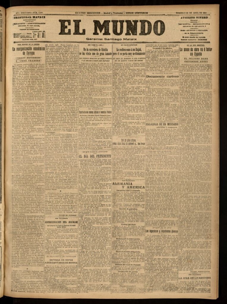Miniatura de El Mundo del 22 de abril de 1917