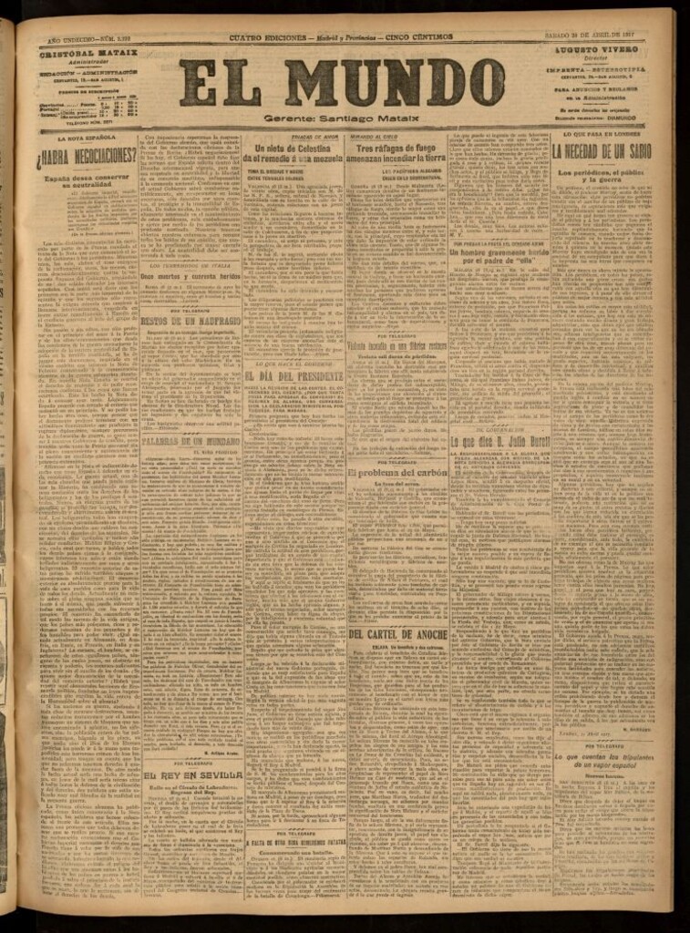 Miniatura de El Mundo del 28 de abril de 1917
