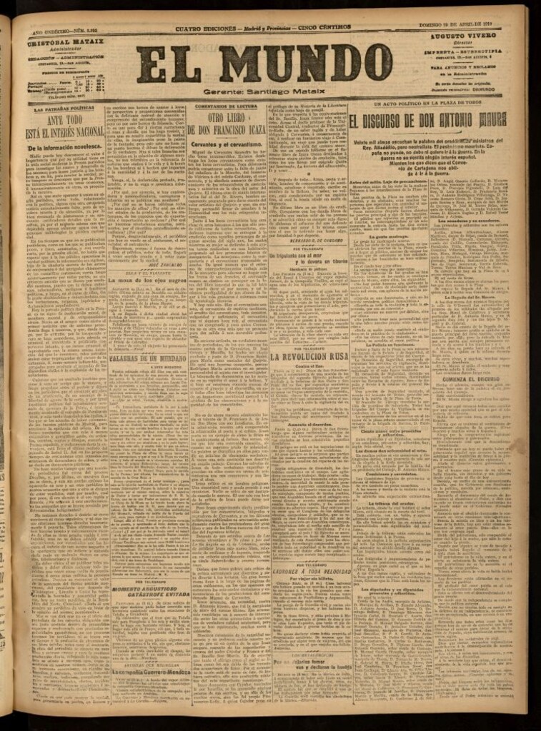 Miniatura de El Mundo del 29 de abril de 1917