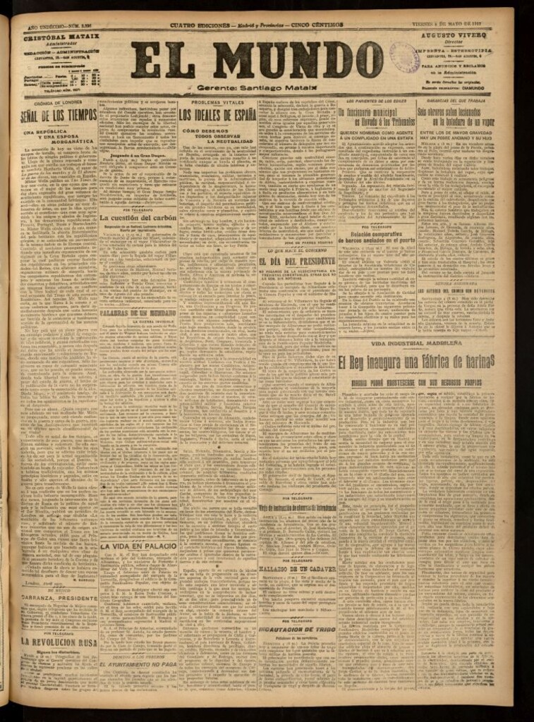Miniatura de El Mundo del 4 de mayo de 1917