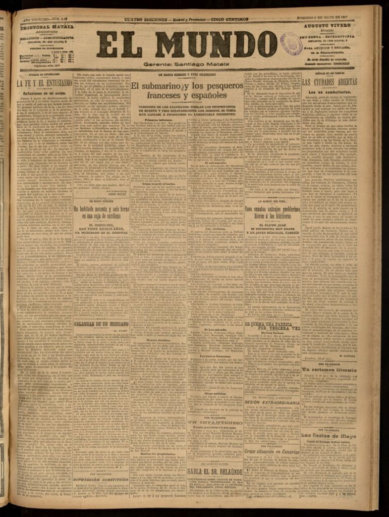 Miniatura de El Mundo del 6 de mayo de 1917