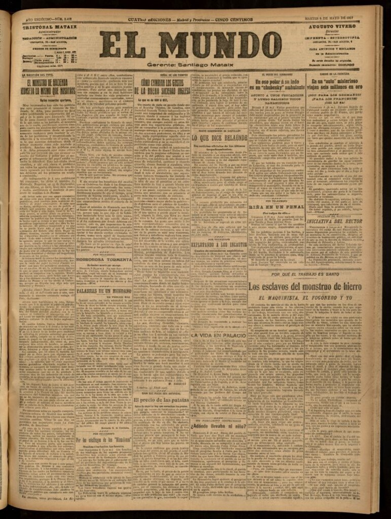 Miniatura de El Mundo del 8 de mayo de 1917