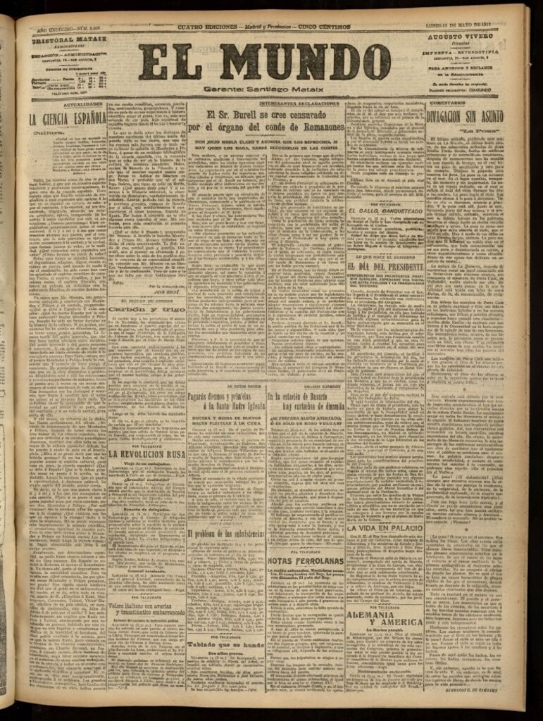 Miniatura de El Mundo del 14 de mayo de 1917