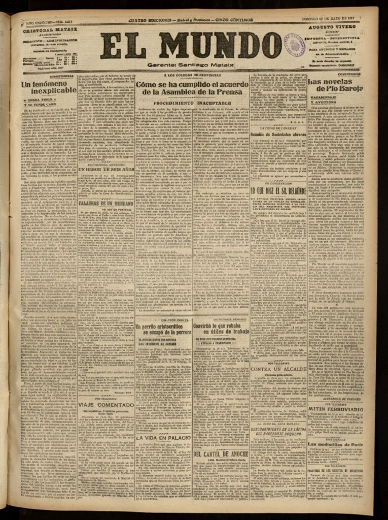 Miniatura de El Mundo del 20 de mayo de 1917