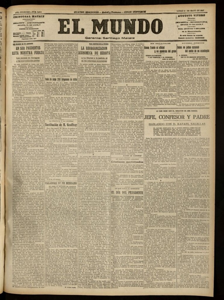 Miniatura de El Mundo del 21 de mayo de 1917