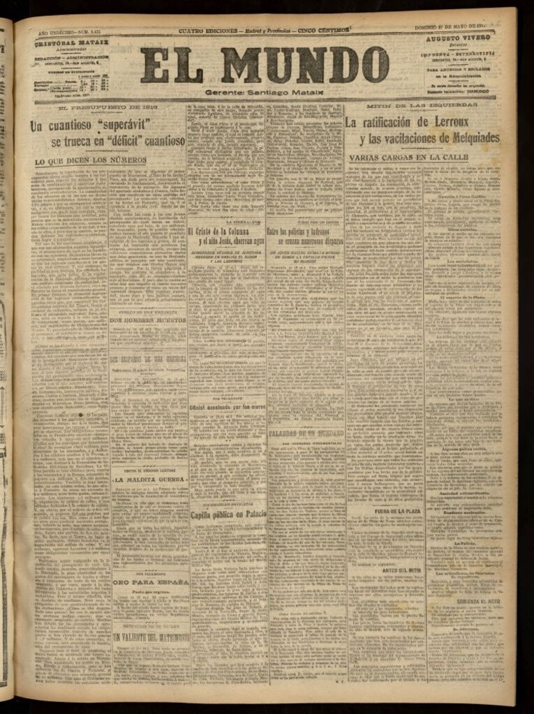 Miniatura de El Mundo del 27 de mayo de 1917