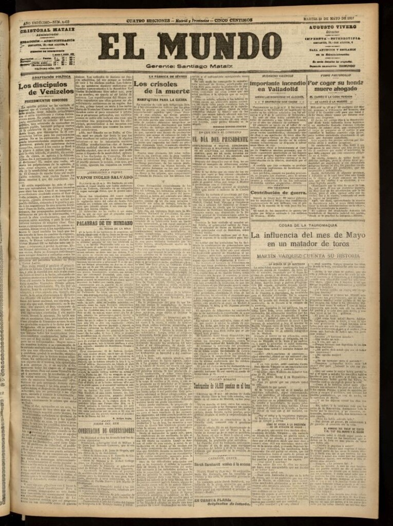 Miniatura de El Mundo del 29 de mayo de 1917